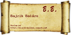 Bajzik Balázs névjegykártya